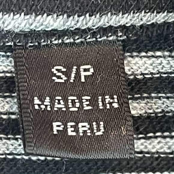 ATM Striped Hooded Pullover Sweater Sz S Drawstrings Made in Peru Boho Soft Cozy - Picture 5 of 14